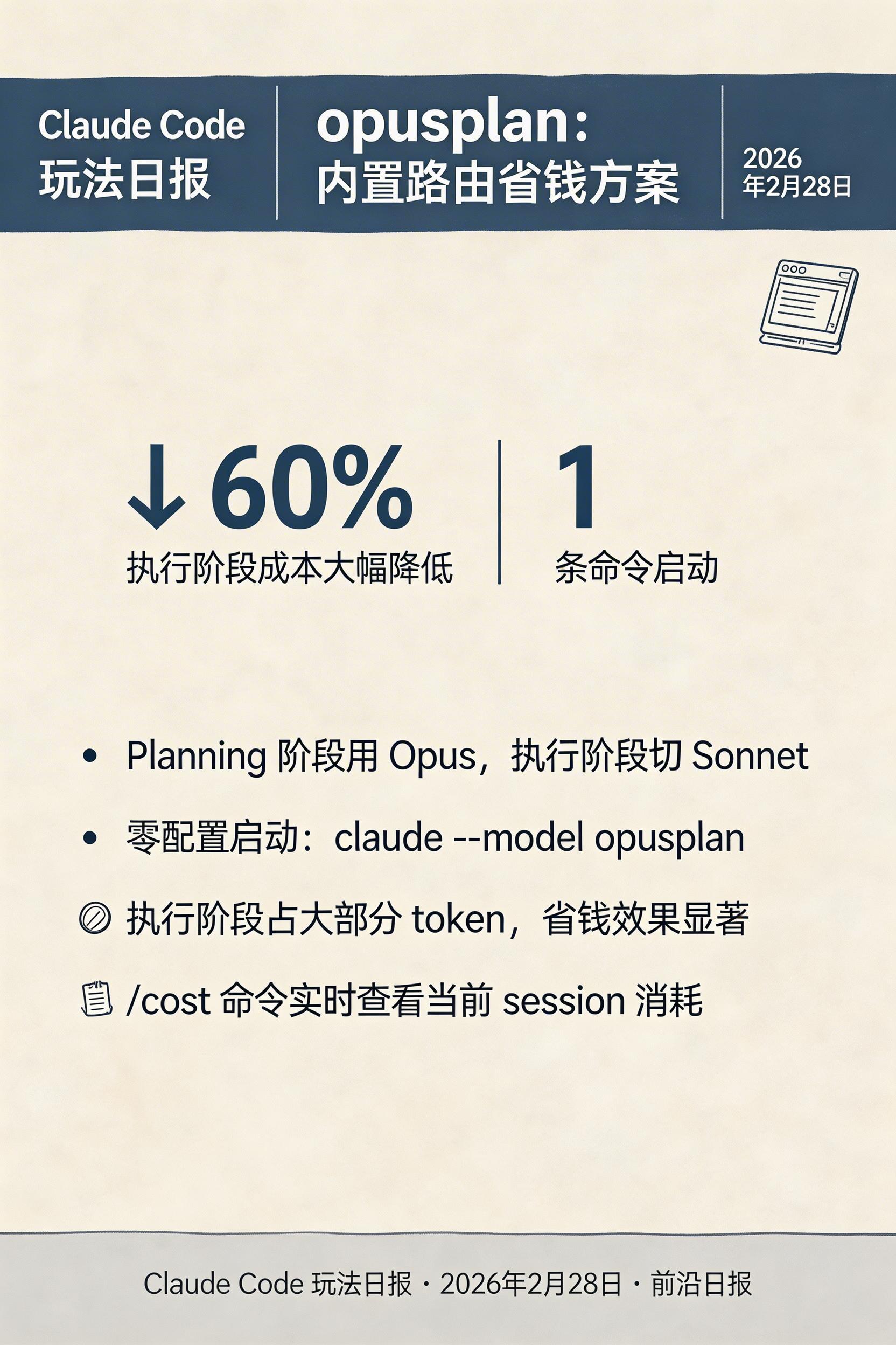 opusplan 内置路由省钱方案