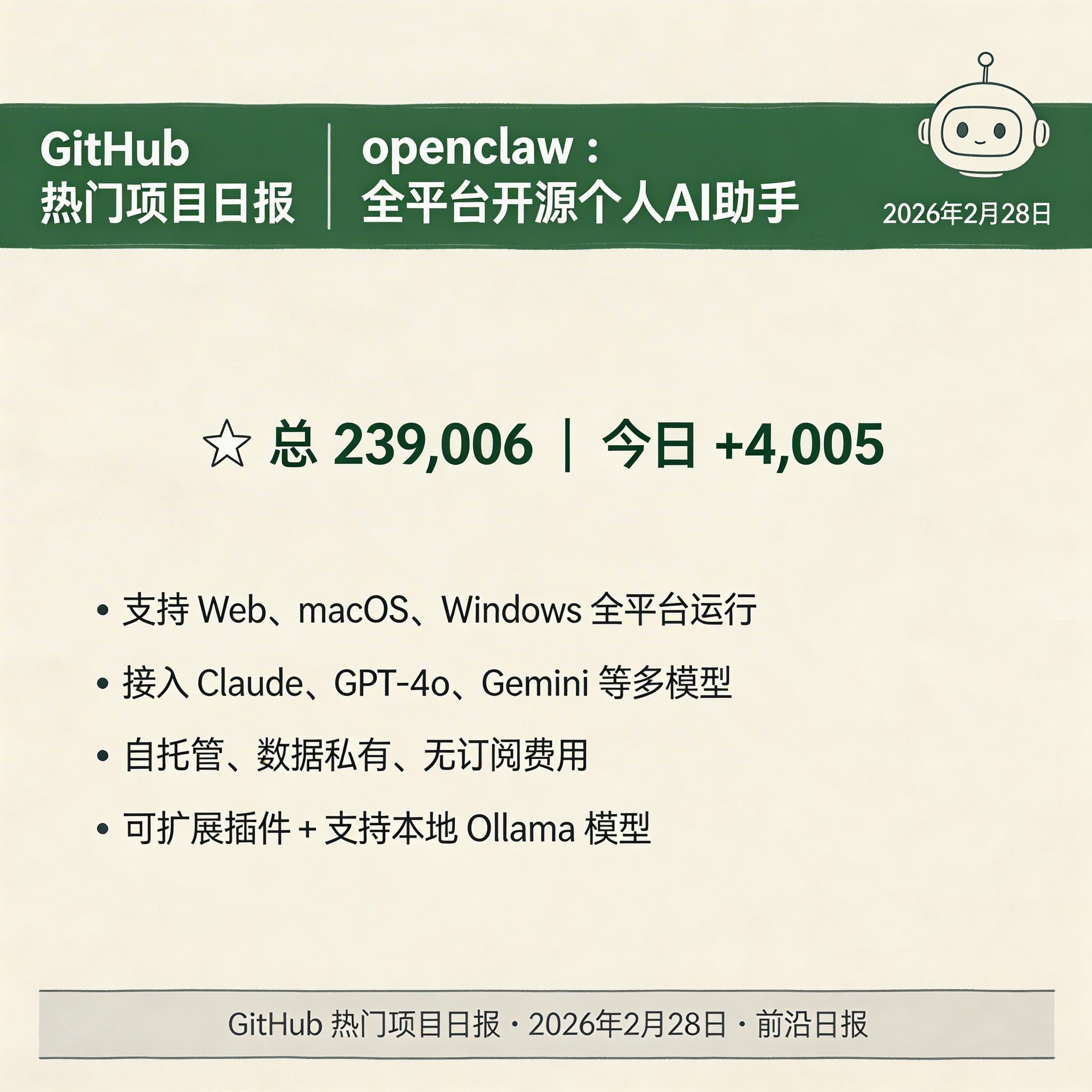 openclaw：全平台开源个人AI助手