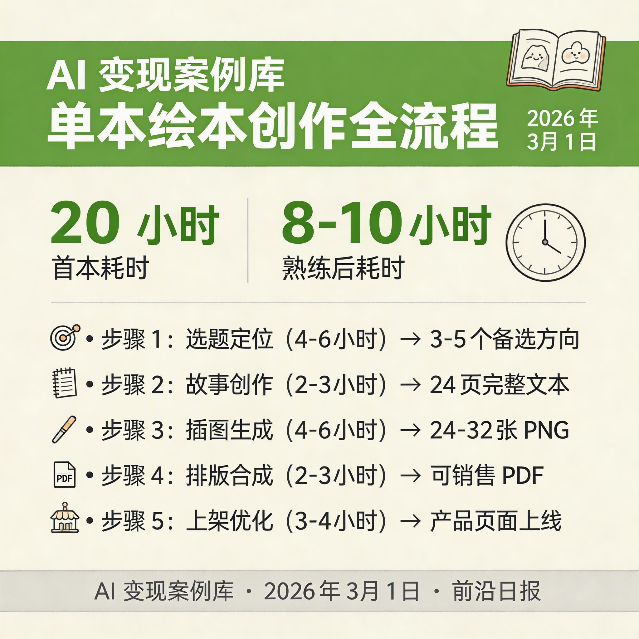 Midjourney 生成的绘本插图示例，展示统一的柔和水彩风格