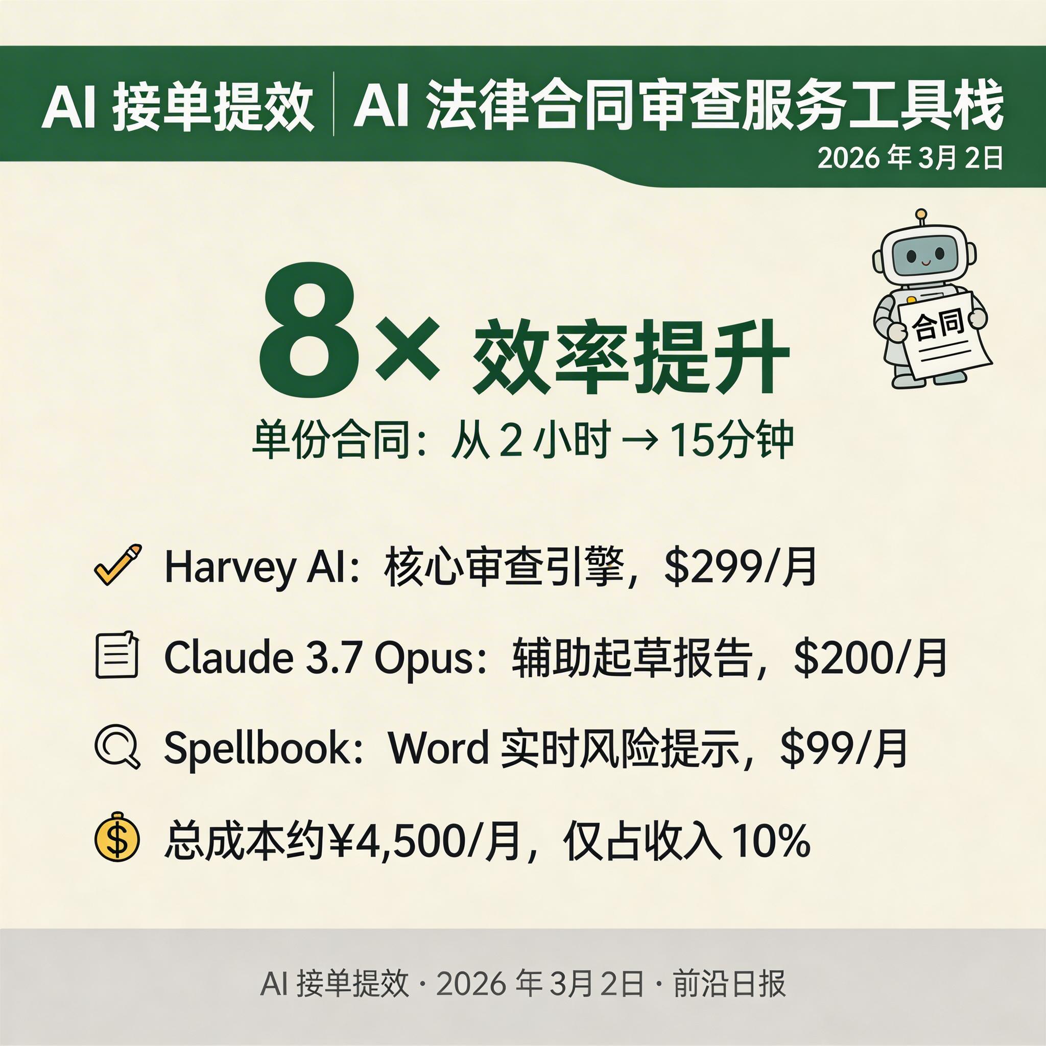 AI 法律合同审查服务工具栈与工作流程图