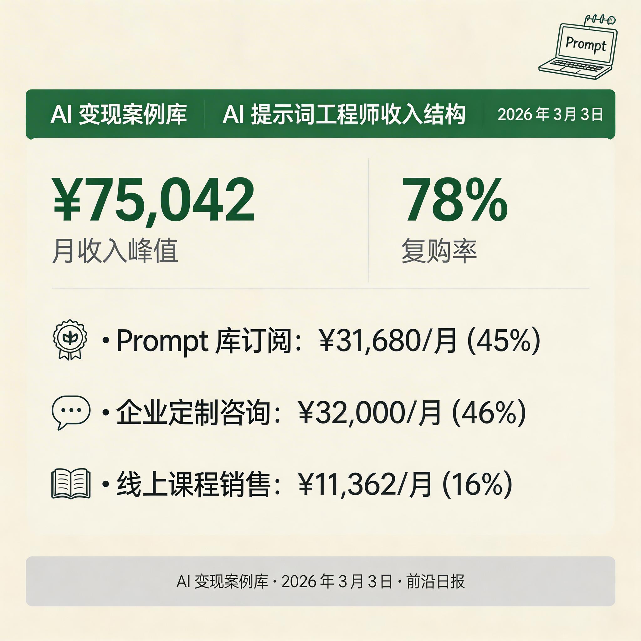 AI 提示词工程师收入结构信息图