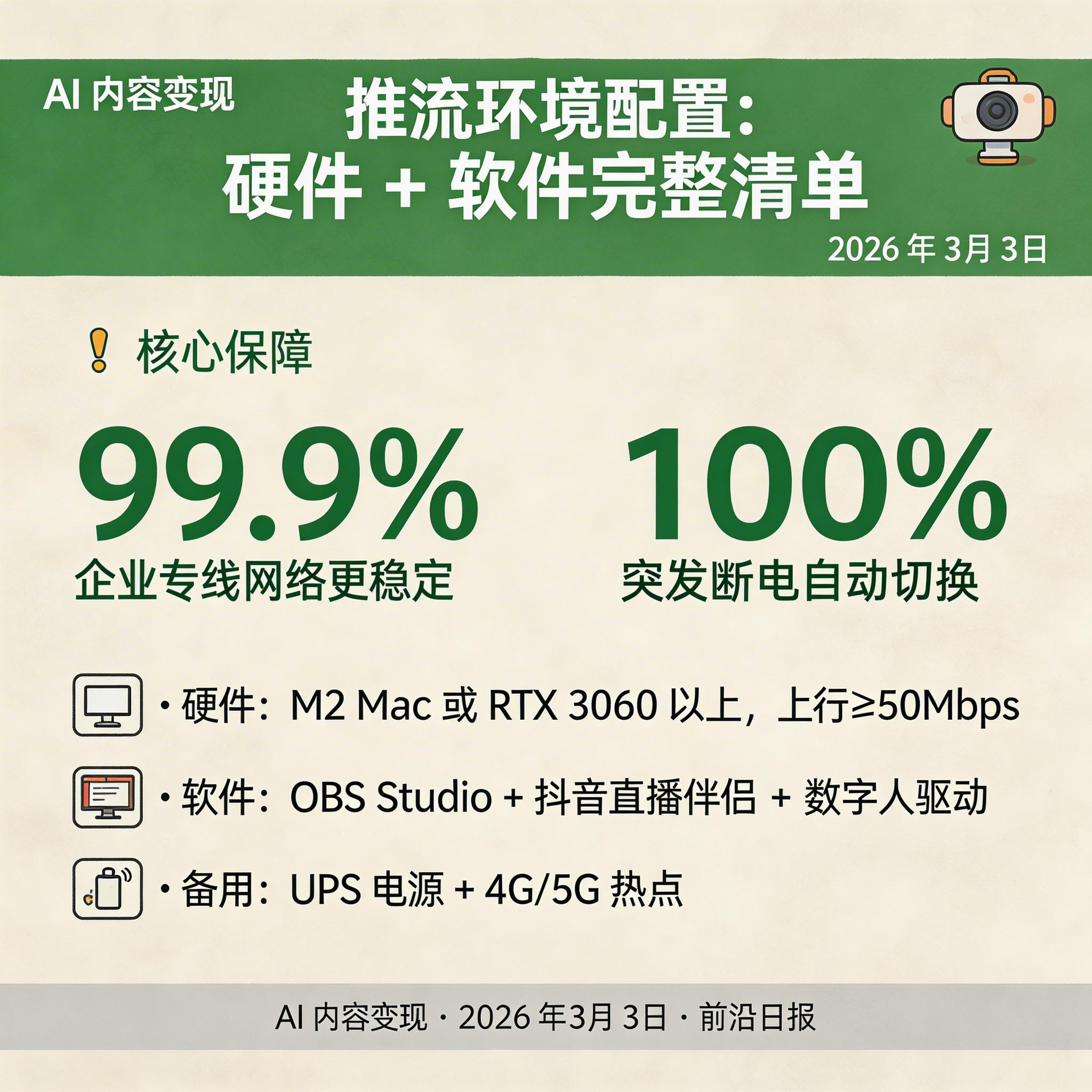 推流环境配置示意图：电脑、OBS、直播伴侣连接关系