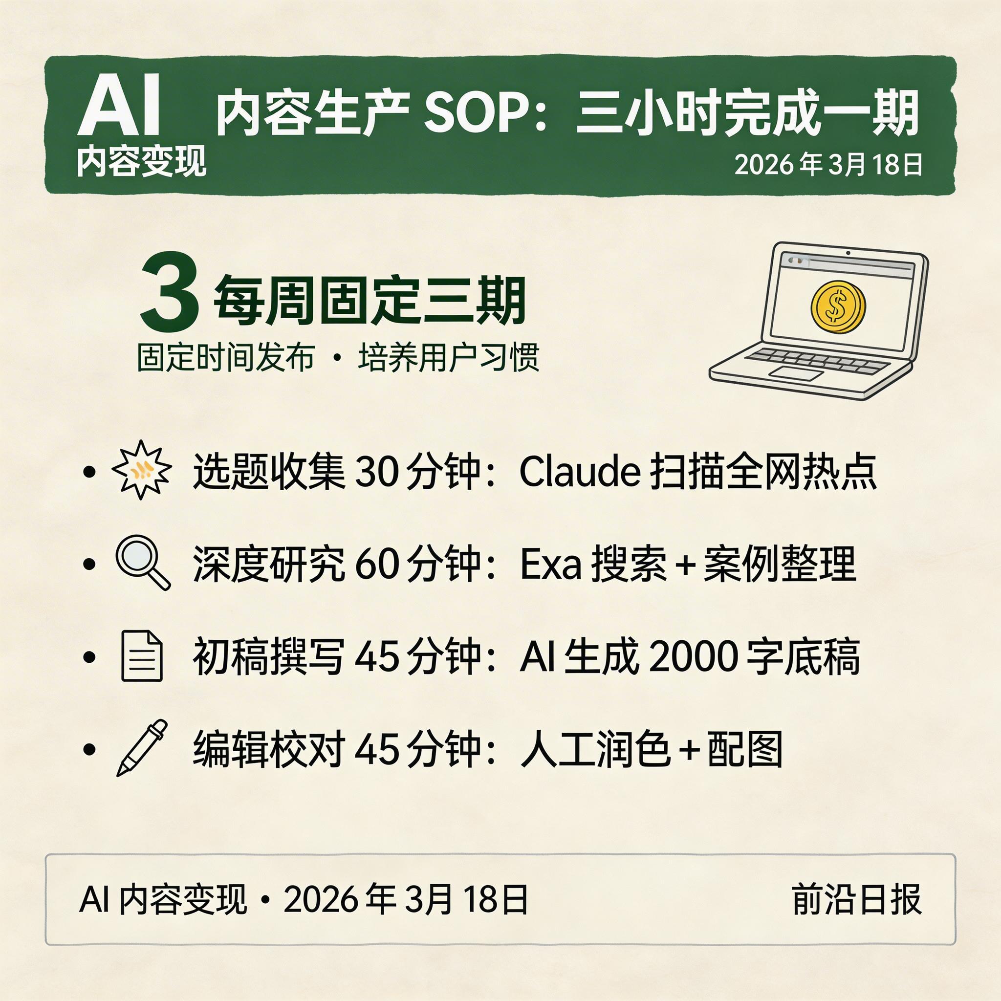 内容生产 SOP 时间分配图