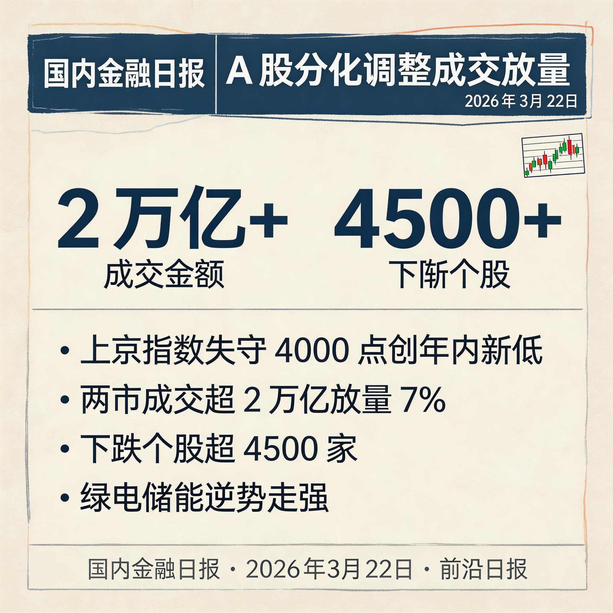 A 股分化调整成交放量