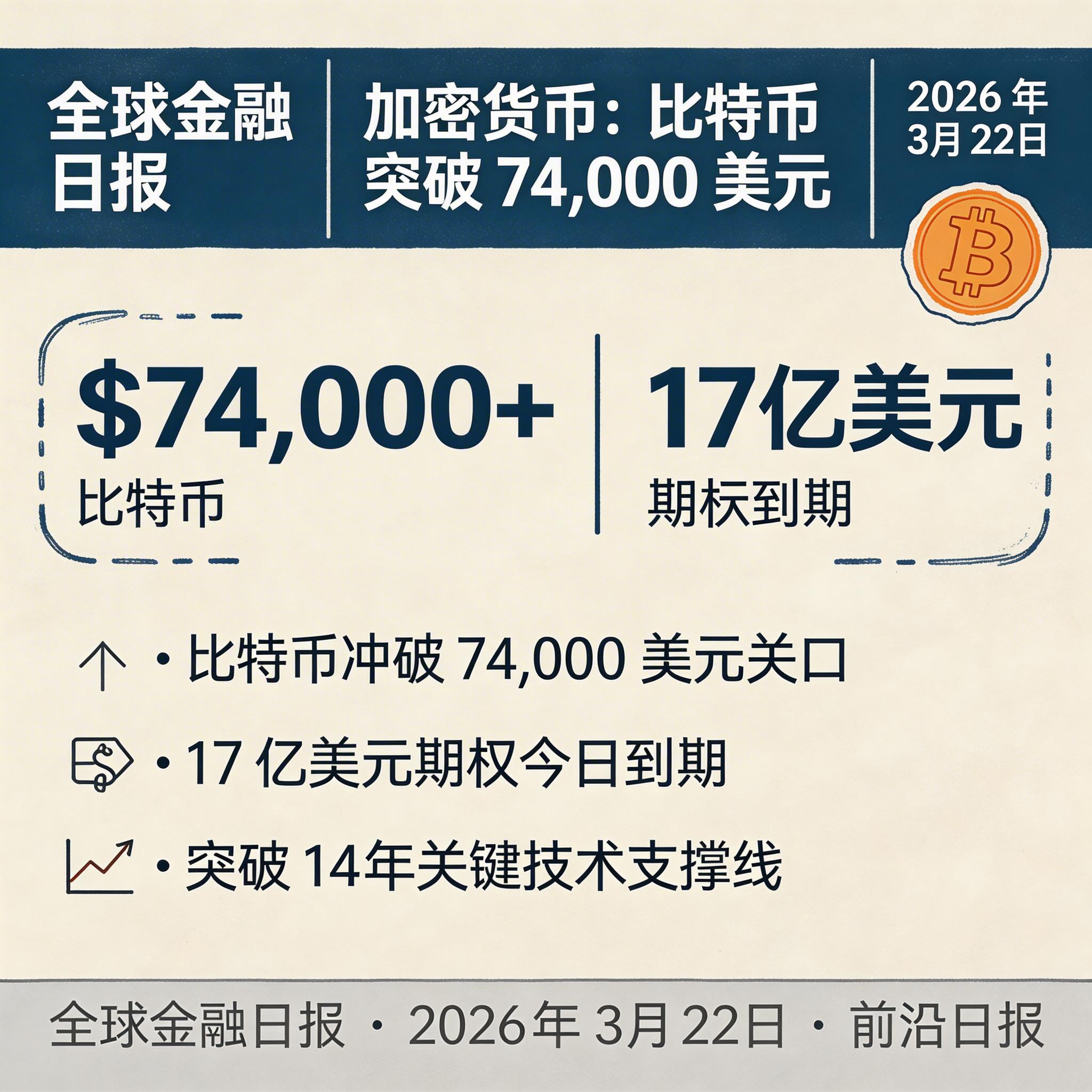 加密货币：比特币突破 74,000 美元
