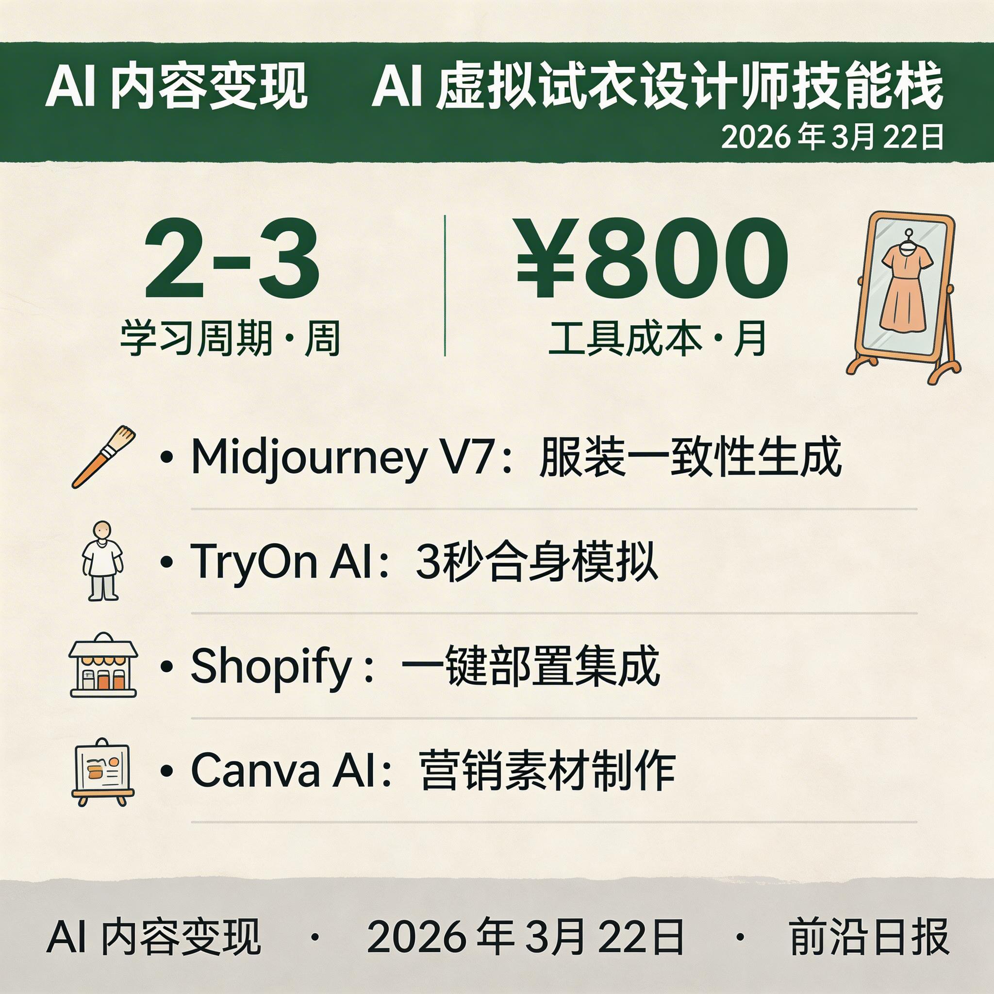 AI 虚拟试衣工具栈学习路径图