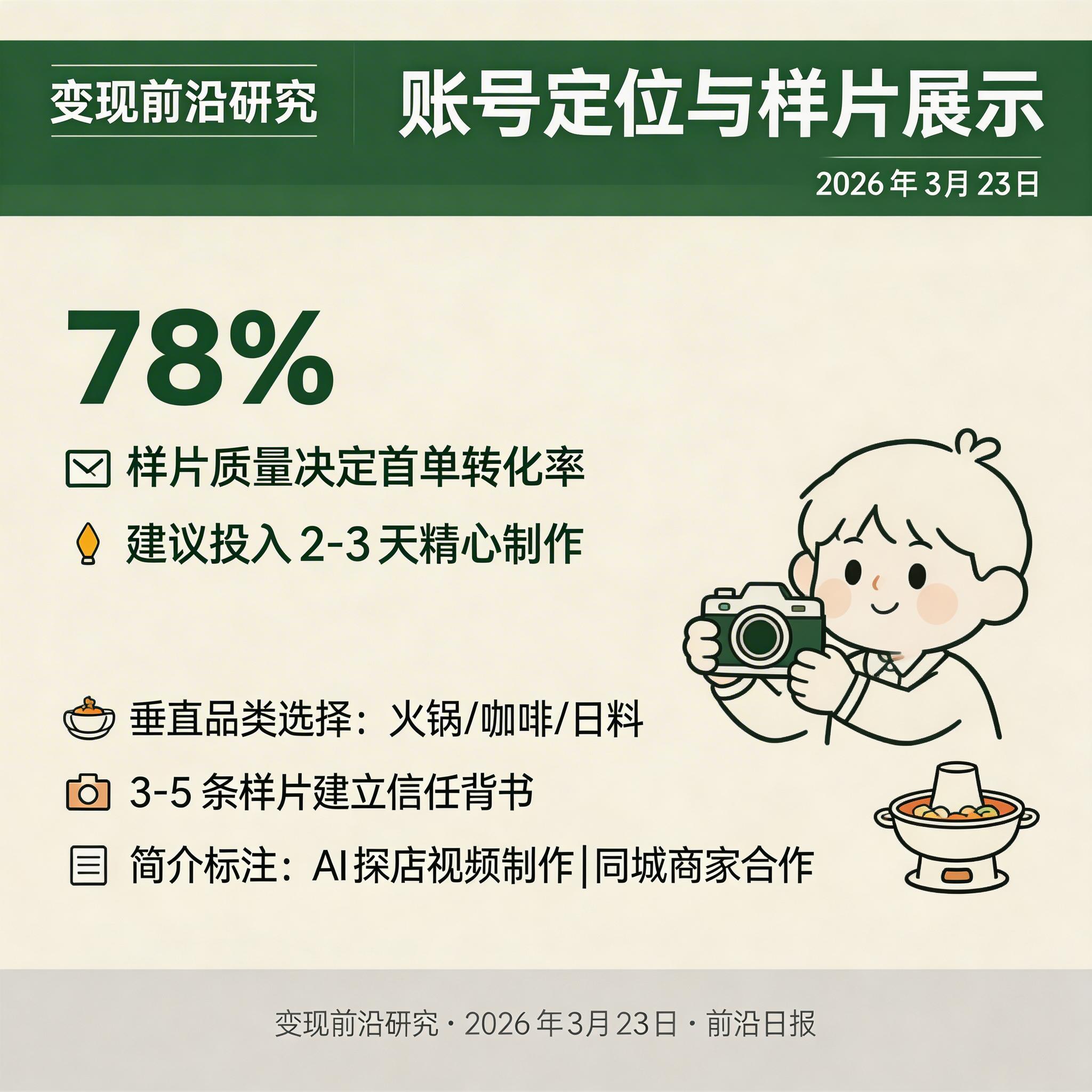 账号定位与样片展示示例